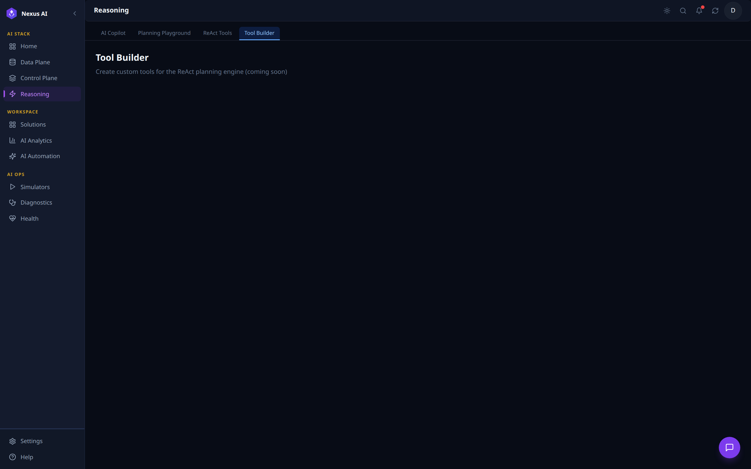 Tool Builder tab